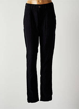 Pantalon droit fermeture zippée sous rabat boutonné taille normale noir FIVE PM femme