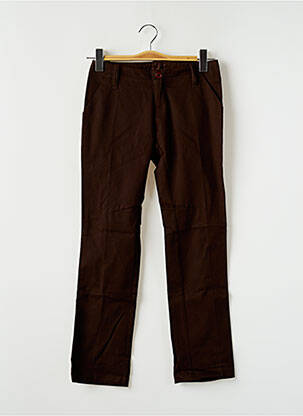 Pantalon 7/8 stretch taille basse marron SPIRIT OF GANG femme