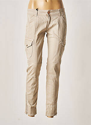 Pantalon 7/8 stretch taille basse beige FIVE PM femme