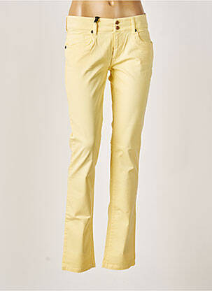 Pantalon slim taille basse taille basse jaune FIVE PM femme