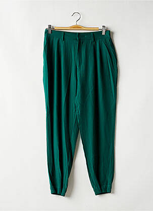Pantalon droit tissage crêpe taille haute vert COLCCI femme