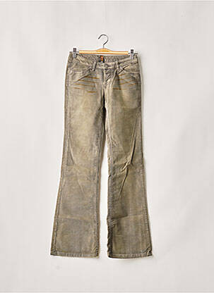 Jeans coupe droite broderie rivets taille basse vert TEDDY SMITH femme