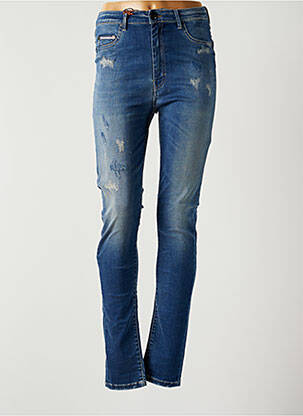 Jeans coupe slim broderie rivets taille normale bleu DONOVAN femme