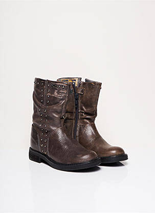Bottines/boots matière lisse talon bas gris STONES AND BONES fille