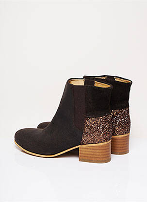 Bottines/boots matière lisse talon de 4 à 6cm marron LONESOME DETAIL femme