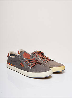 Baskets matière lisse plateforme gris EASTPAK homme