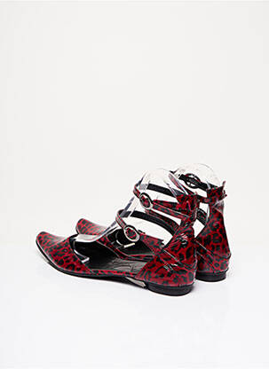 Sandales/nu pieds chiquet talon plat jusqu'à 3cm rouge IPPON STYL femme