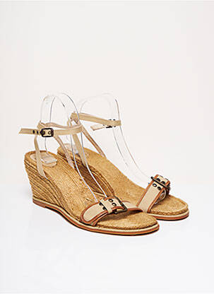 Espadrilles tissage toile talon de 7 à 9cm beige ESPADRILLES femme
