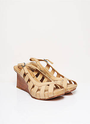 Sandales/nu pieds matière lisse talon de 7 à 9cm beige NEOSENS femme