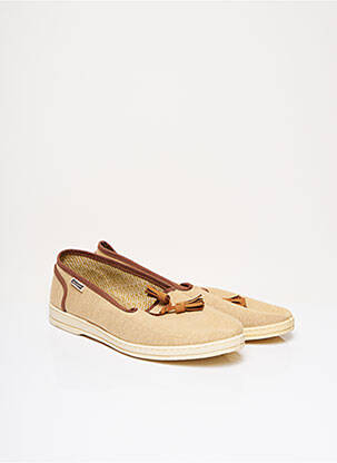 Mocassins matière lisse talon bas beige MAIANS homme
