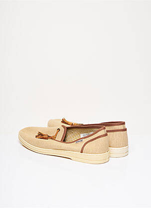 Mocassins matière lisse talon bas beige MAIANS homme
