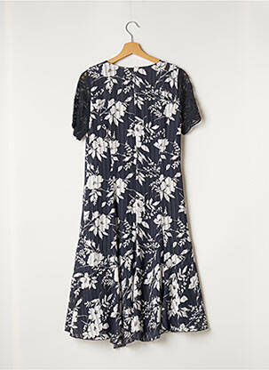 Robe mi-longue imprimé fleurs manches courtes bleu WEINBERG femme