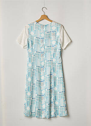 Robe mi-longue imprimé fantaisie manches courtes bleu WEINBERG femme