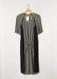 Robe mi-longue imprimé fantaisie manches courtes noir TERRE DE FÉES femme