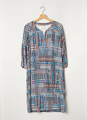 Robe mi-longue manches 3/4 manches 3/4 bleu TERRE DE FÉES femme
