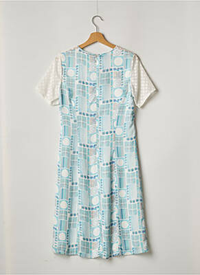 Robe Weinberg Bleu-vert Fleurie Taille 46/48 - Manches Courtes Col V - Neuve Sans étiquette