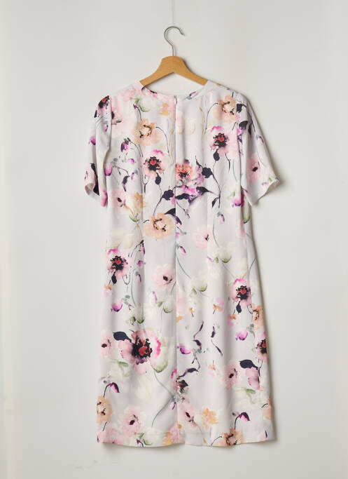 Robe mi-longue imprimé fleurs manches courtes gris WEINBERG femme