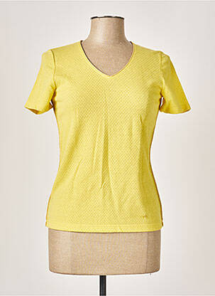 T-shirt col v manches courtes jaune PAUPORTÉ femme