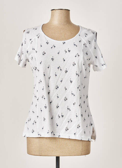 T-shirt coupe cintrée manches courtes blanc TERRE DE FÉES femme