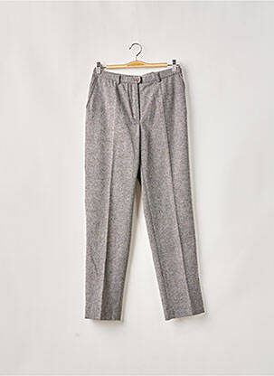 Pantalon droit fermeture zippée sous rabat boutonné gris WEINBERG femme