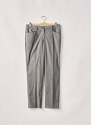 Pantalon droit fermeture zippée sous rabat boutonné gris WEINBERG femme