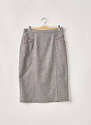 Jupe mi-longue coupe droite gris WEINBERG femme