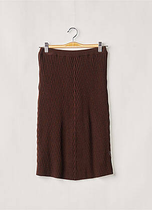 Jupe mi-longue stretch marron PAUPORTÉ femme