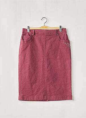 Jupe mi-longue coupe droite rouge PAUPORTÉ femme