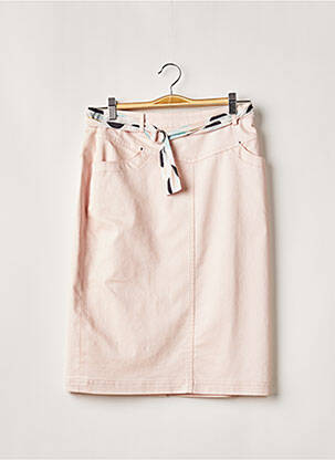 Jupe mi-longue coupe droite rose PAUPORTÉ femme