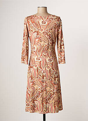 Robe mi-longue manches 3/4 manches 3/4 marron CREAM femme