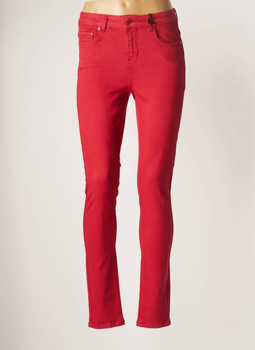 Jeans coupe slim rouge YEST pour femme