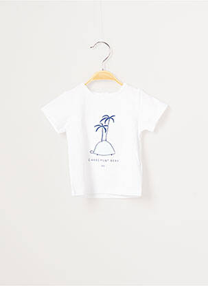 T-shirt fermeture pressionnée manches courtes blanc CARREMENT BEAU garcon