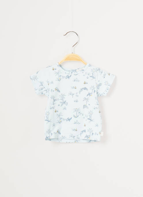 T-shirt fermeture pressionnée manches courtes bleu CARREMENT BEAU garcon