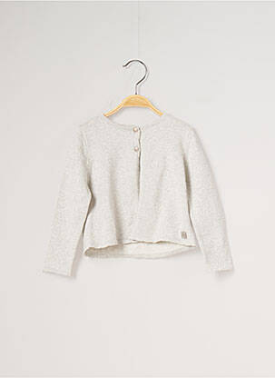 Gilet manches longues coupe droite gris CARREMENT BEAU fille