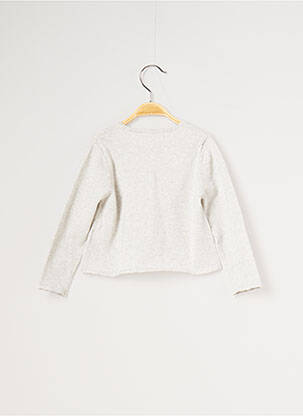 Gilet manches longues coupe droite gris CARREMENT BEAU fille