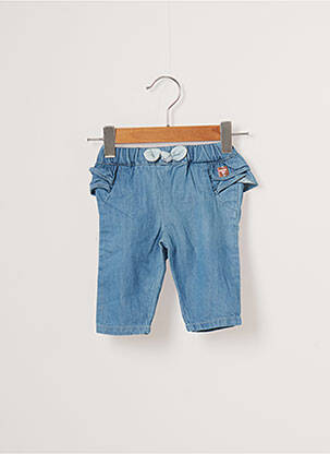Pantalon droit taille élastique taille élastique bleu CARREMENT BEAU fille
