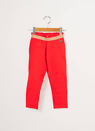 Legging stretch taille froncée rouge CARREMENT BEAU fille