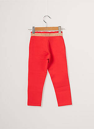 Legging stretch taille froncée rouge CARREMENT BEAU fille