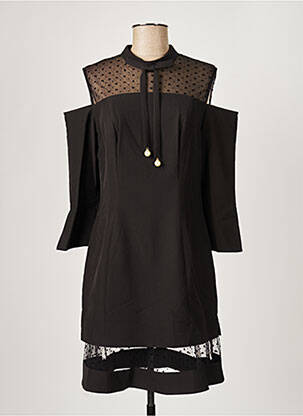Robe mi-longue manches 3/4 manches 3/4 noir PAUL BRIAL femme