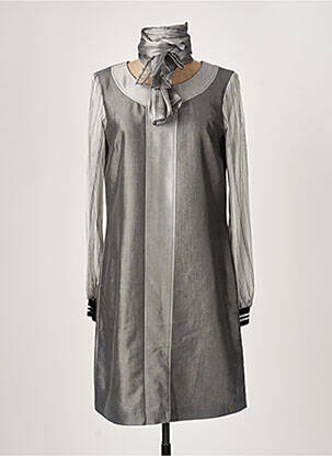 Robe mi-longue manches longues manches longues gris PAUL BRIAL femme