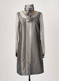 Robe mi-longue manches longues manches longues gris PAUL BRIAL femme