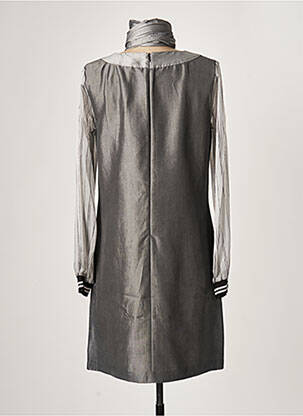 Robe mi-longue manches longues manches longues gris PAUL BRIAL femme