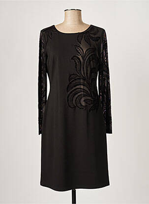 Robe mi-longue manches longues manches longues noir PAUL BRIAL femme