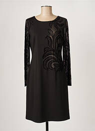 Robe mi-longue manches longues manches longues noir PAUL BRIAL femme