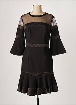 Robe mi-longue manches 3/4 manches 3/4 noir PAUL BRIAL femme
