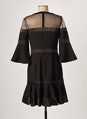 Robe mi-longue manches 3/4 manches 3/4 noir PAUL BRIAL femme