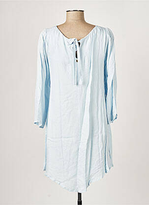 Robe courte manches longues manches longues bleu PAUL BRIAL femme