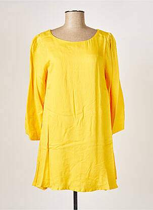 Robe courte manches longues manches longues jaune PAUL BRIAL femme