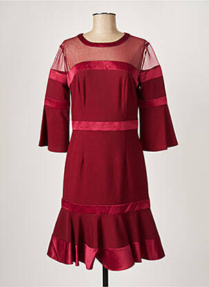 Robe mi-longue manches 3/4 manches 3/4 rouge PAUL BRIAL femme