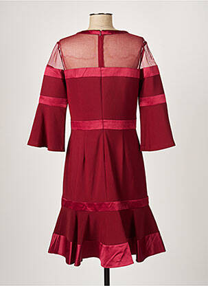 Robe mi-longue manches 3/4 manches 3/4 rouge PAUL BRIAL femme